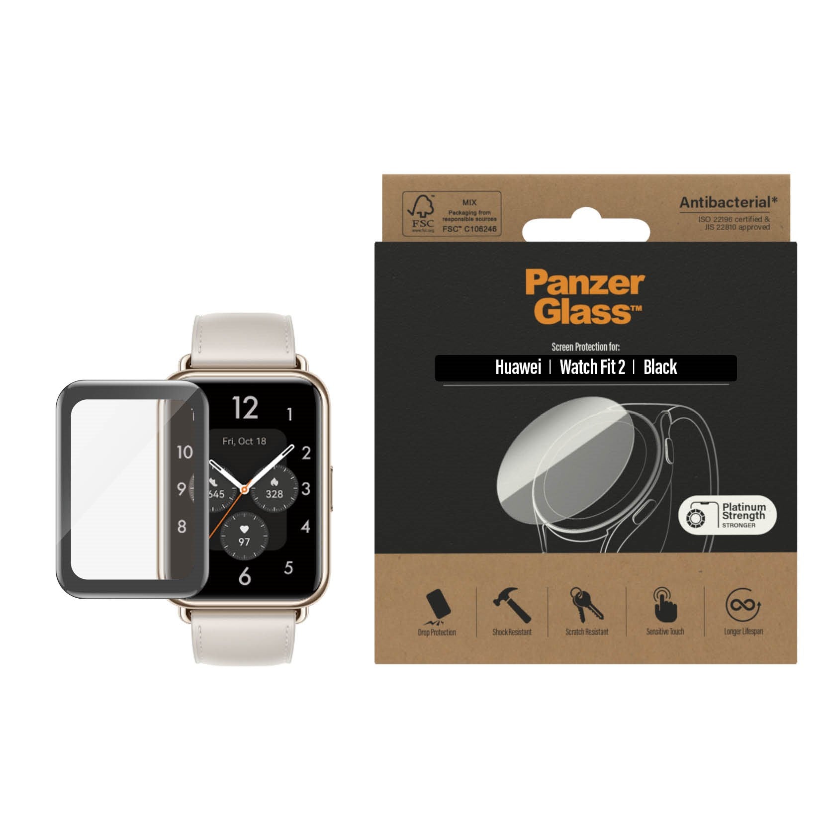 PanzerGlass®Screen Protector Huawei Watch Fit 2